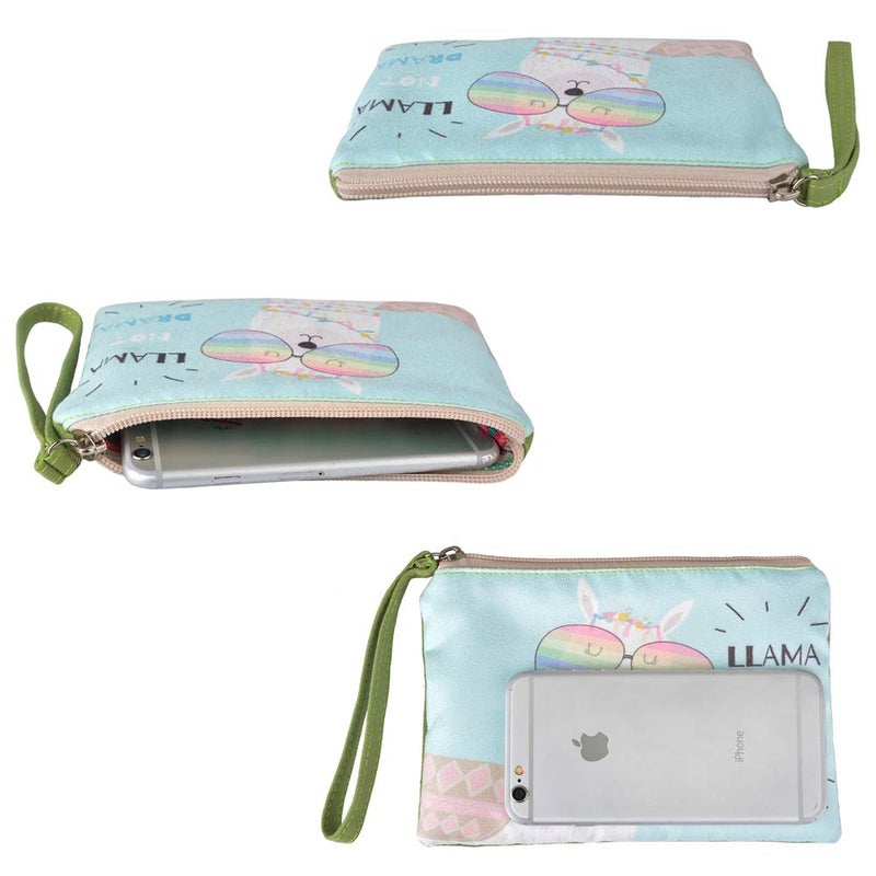 Rantanto Small Cute Cash Coin Purse, Canvas Change Purse, Kawaii Coin Pouch With Handle Christmas Gift For Women Teenager Girls (BG0014 Llama With Glasses) - Image 3